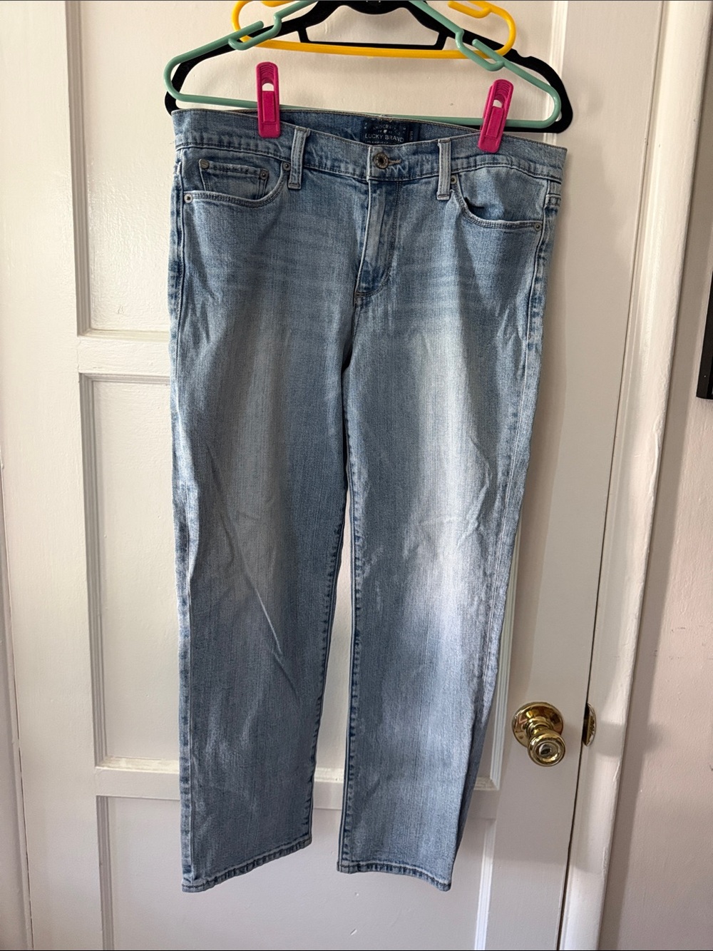 Lucky Brand Light Wash Straight-Leg Cotton Jeans Sweet Crop Great Condition